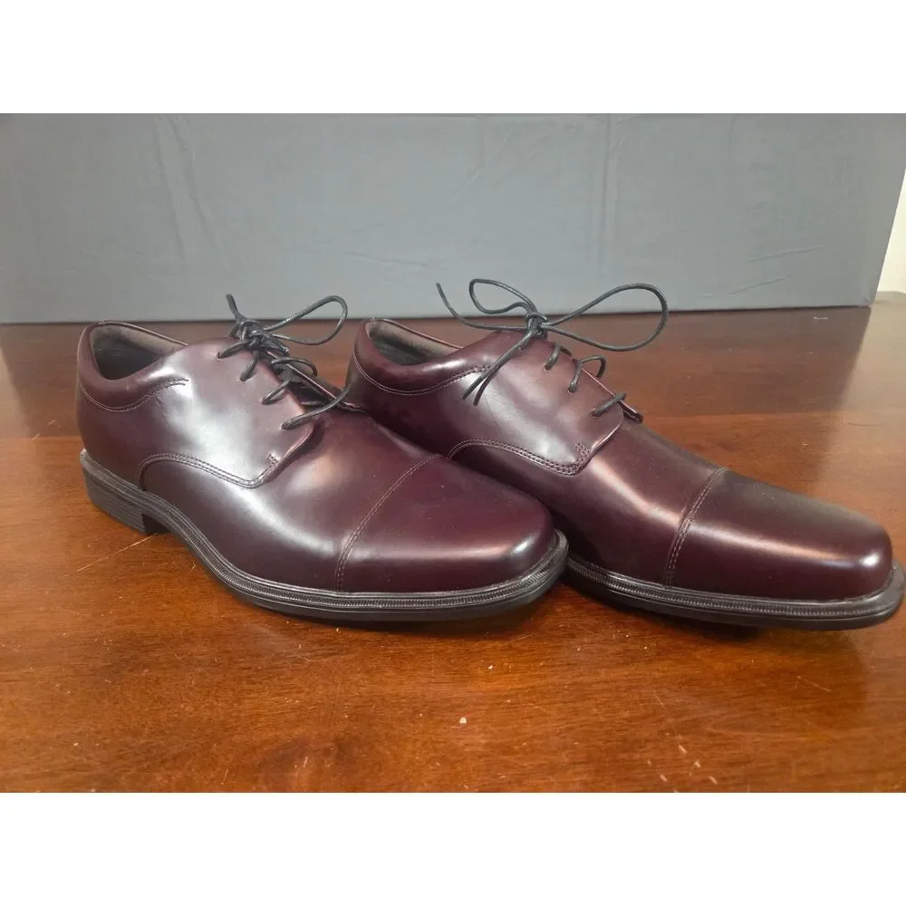 Rockport Waitsfield Men Cap Toe Dress Shoes Sz 11.5 M Leather Cordovan Burgundy